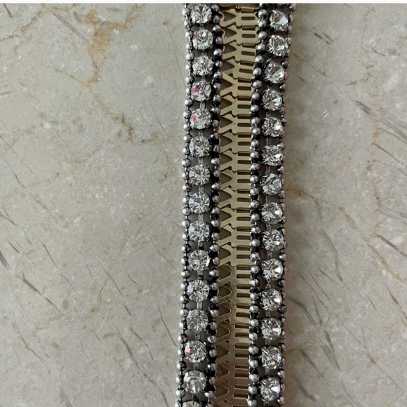 Stella and Dot Silver & Gold Clear Crystals Portia Statement Bracelet ☘☘☘ - Picture 3 of 6